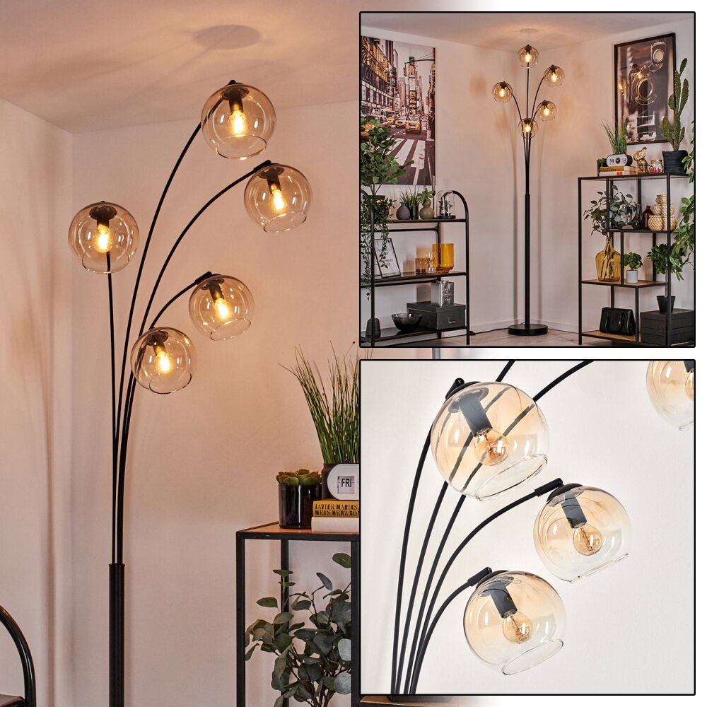 Koyoto Lampada da terra - Vetro 15 cm Ambrato, Chiaro, 5-Luci main product photo