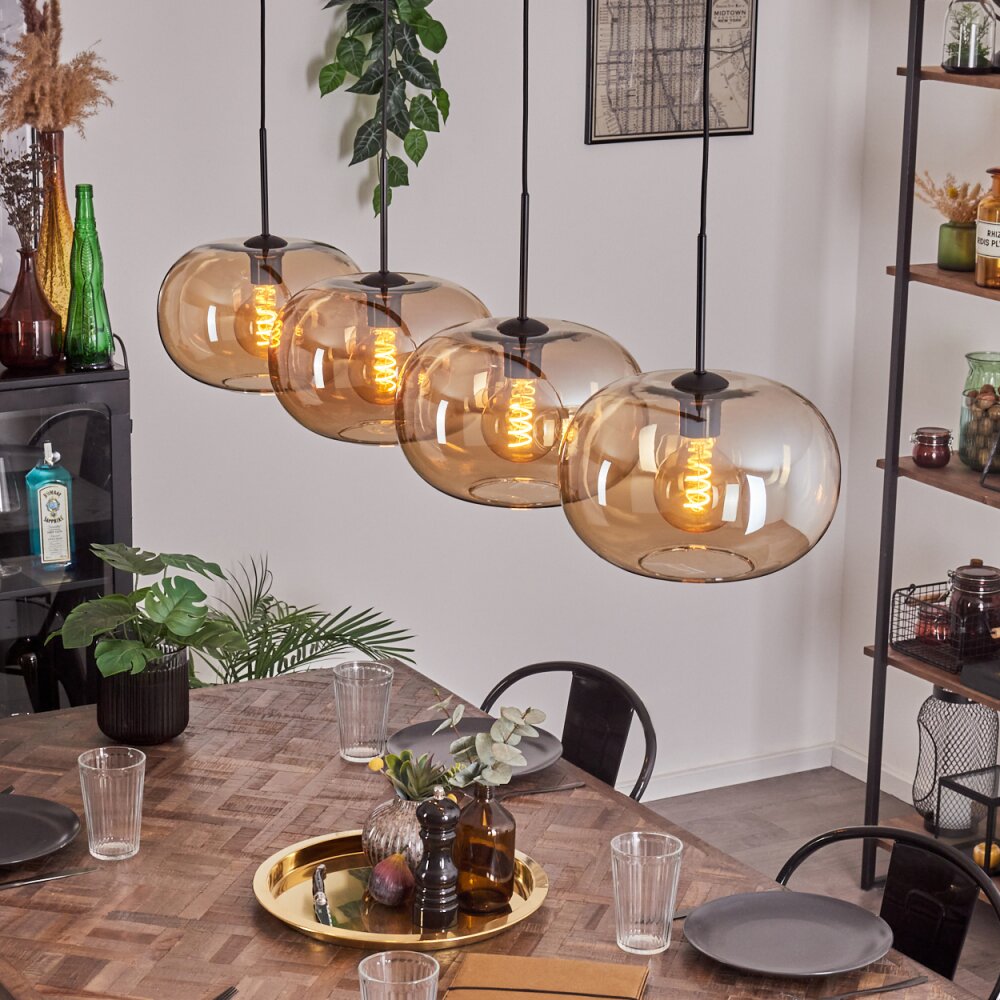 Ripoll Lampadario a sospensione - Vetro 30 cm Ambrato, 4-Luci main product photo