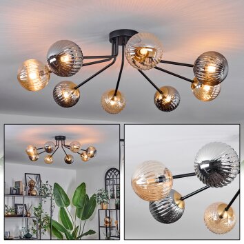 Chehalis Plafoniera - Vetro 12 cm Oro, Nero, 8-Luci