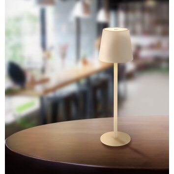 Globo VANNIE Lampada da tavolo LED Sabbia, Bianco, 1-Luce