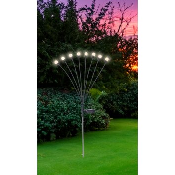 Globo SOLAR Lampioncino Segnapasso LED Acciaio inox, Nero, 8-Luci