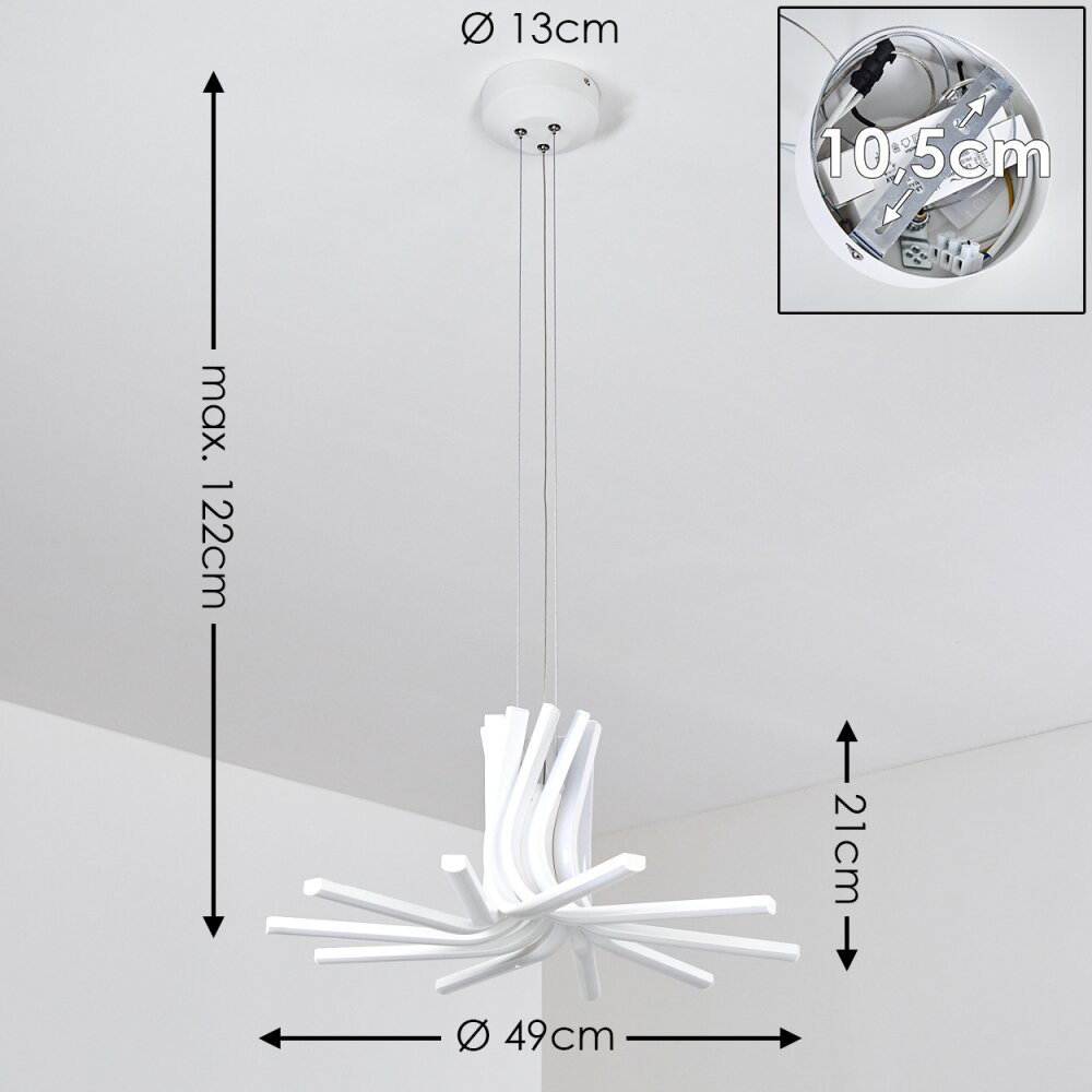Bangor Lampadario a sospensione LED Bianco, 1-Luce main product photo