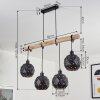 Sunasau Lampada a Sospensione Legno scuro, Nero, 4-Luci