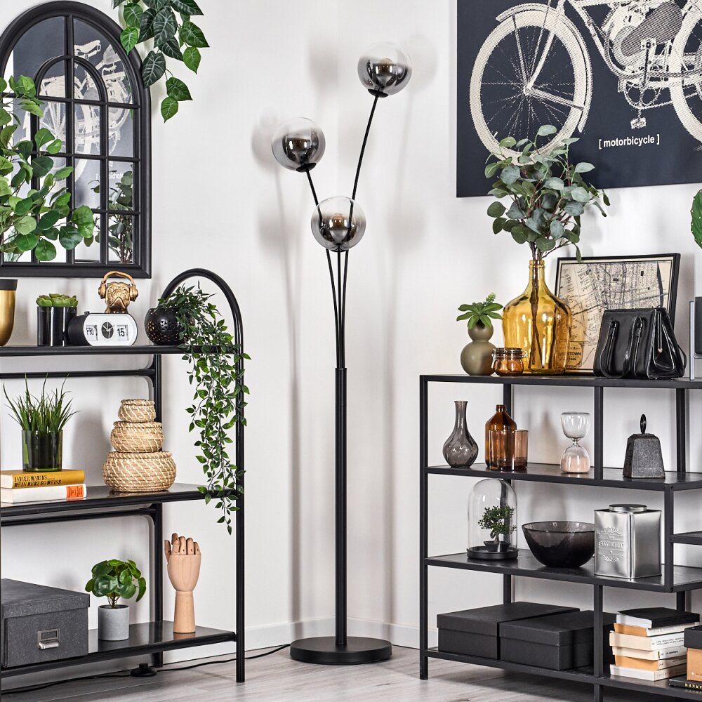 Gastor Lampada da terra - Vetro 15 cm Chiaro, Grigio fumo, 3-Luci