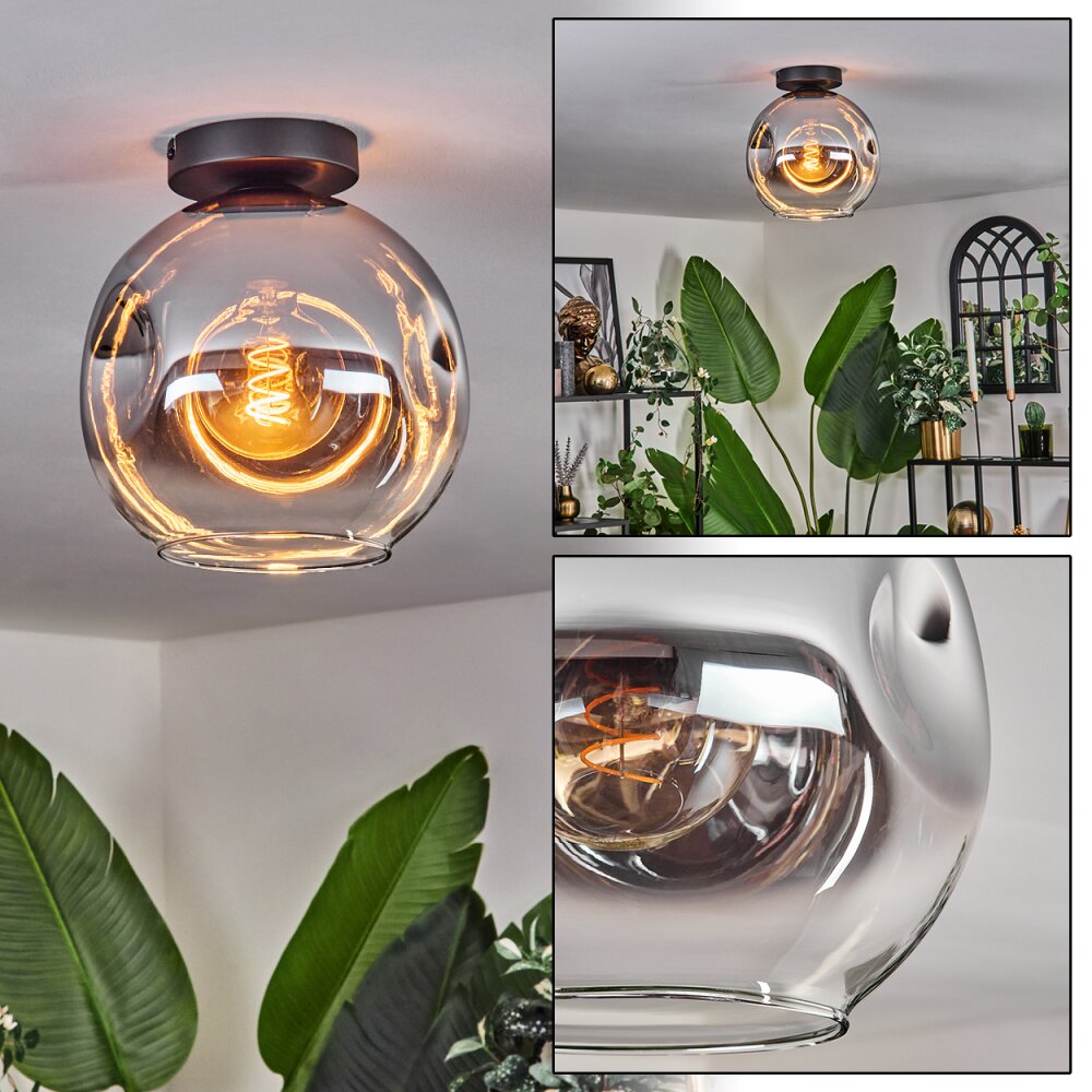 Ripoll Plafoniera - Vetro 25 cm Cromo, Chiaro, 1-Luce main product photo