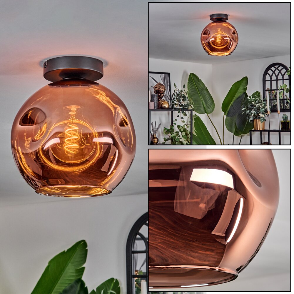 Ripoll Plafoniera - Vetro 25 cm Ramato, 1-Luce main product photo