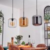 Lauden Lampadario a sospensione - Vetro 25 cm Ambrato, Cromo, Chiaro, 3-Luci