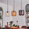 Lauden Lampadario a sospensione - Vetro 25 cm Ambrato, Cromo, Chiaro, 3-Luci