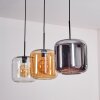 Lauden Lampadario a sospensione - Vetro 25 cm Ambrato, Cromo, Chiaro, 3-Luci