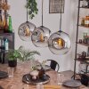 Ripoll Lampadario a sospensione - Vetro 30 cm Cromo, Chiaro, 3-Luci