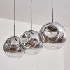 Ripoll Lampadario a sospensione - Vetro 30 cm Cromo, Chiaro, 3-Luci