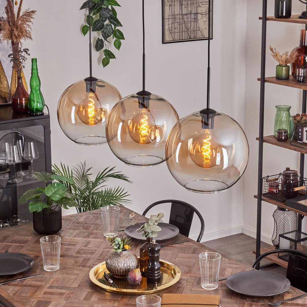 Koyotot Lampadario a sospensione - Vetro 30 cm Ambrato, Chiaro, 3-Luci main product photo