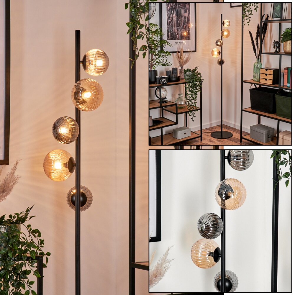 Remaisnil Lampada da terra - Vetro 10 cm, 12 cm Nero, 5-Luci main product photo