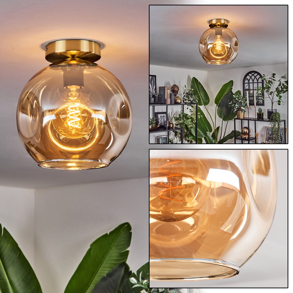 Ripoll Plafoniera - Vetro 25 cm Oro, Nero, 1-Luce main product photo