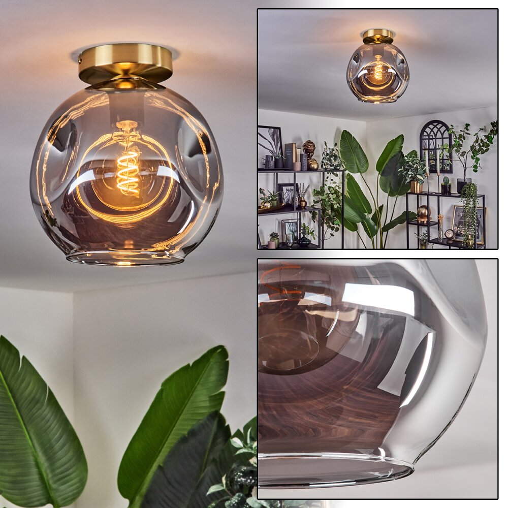 Ripoll Plafoniera - Vetro 25 cm Oro, Nero, 1-Luce main product photo