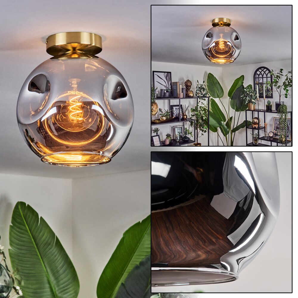Ripoll Plafoniera - Vetro 25 cm Oro, Nero, 1-Luce main product photo
