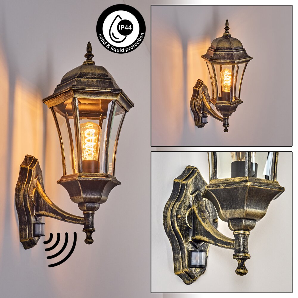 Etoe Applique da esterno Marrone, Oro, 1-Luce, Sensori di movimento main product photo