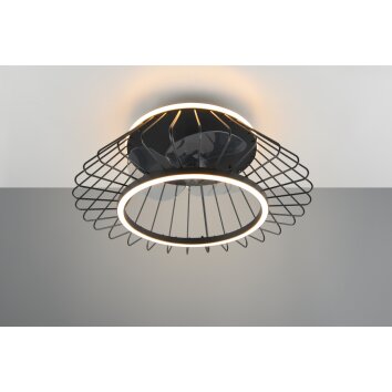 Reality KARLSBORG ventilatore da soffitto LED Nero, 1-Luce, Telecomando