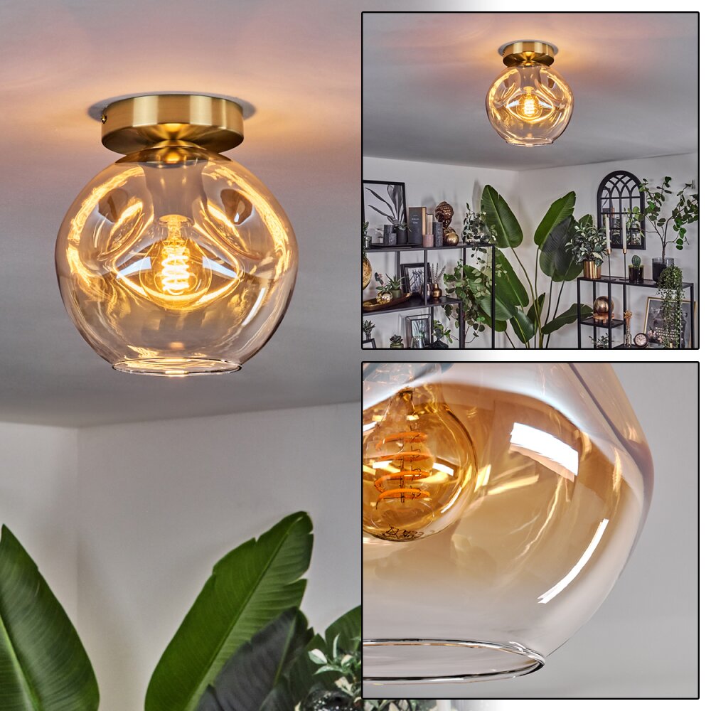 Ripoll Plafoniera Oro, Nero, 1-Luce main product photo