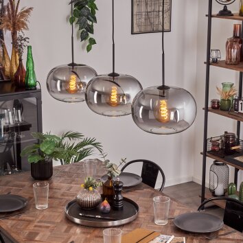 Apedo Lampadario a sospensione Nero, 3-Luci