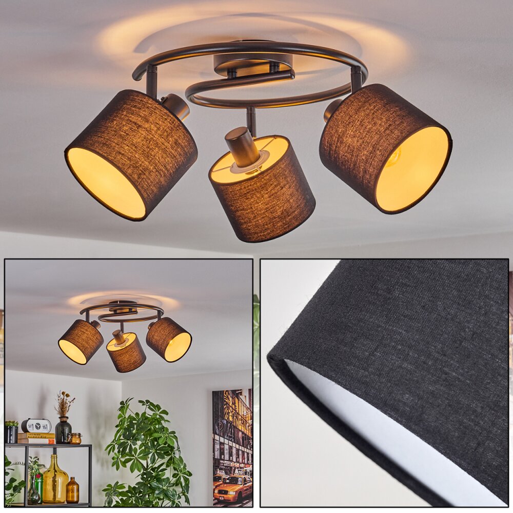 Bassagoda Plafoniera Nero, 3-Luci main product photo