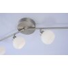 Leuchten Direkt LOLA-LOTTA Plafoniera LED Acciaio inox, 4-Luci, Telecomando, Cambia colore