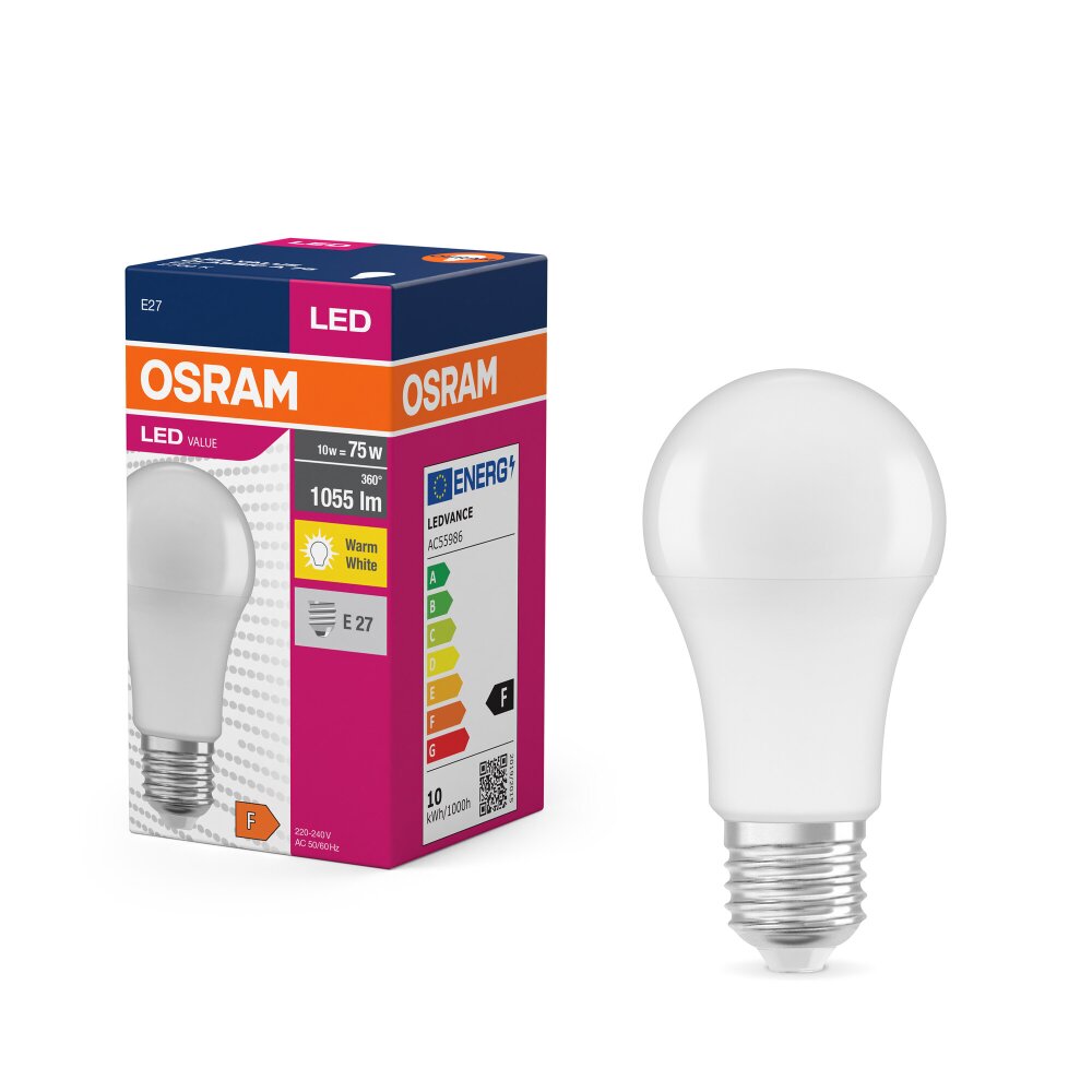 Illuminazione Osram E27 LED 10 Watt Bianco caldo 1055 Lumen main product photo