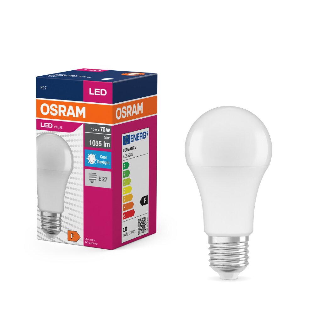 Illuminazione Osram E27 LED 10 Watt Bianco luce solare 1055 Lumen main product photo