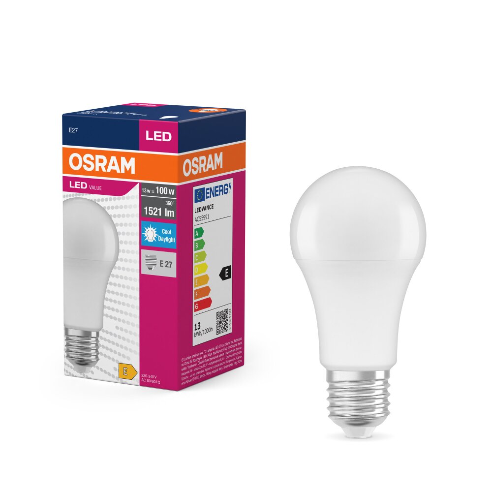 Illuminazione Osram E27 LED 13 Watt Bianco luce solare 1521 Lumen main product photo