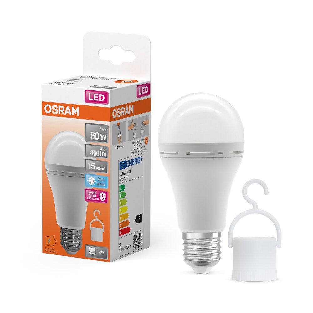 Illuminazione Osram E27 LED 8 Watt Bianco neutro 806 Lumen main product photo