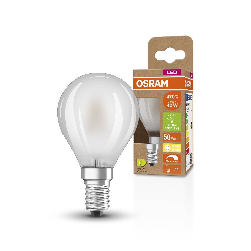 Illuminazione Osram E14 LED 2.9 Watt Bianco caldo dimmerabile 470 Lumen main product photo