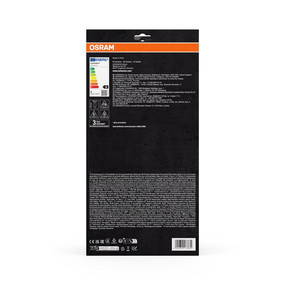 Illuminazione Osram E27 LED 4 Watt Bianco caldo 280 Lumen