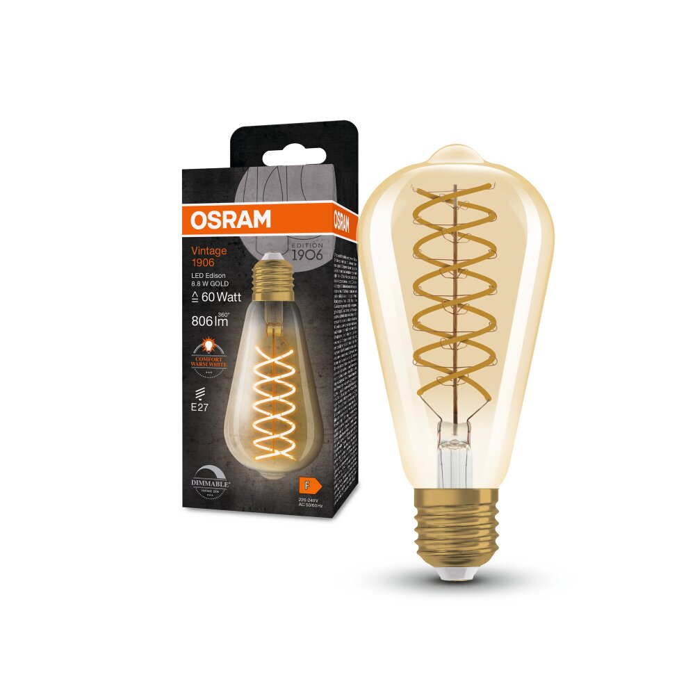 Illuminazione Osram E27 LED 8.8 Watt Bianco caldo dimmerabile 806 Lumen main product photo