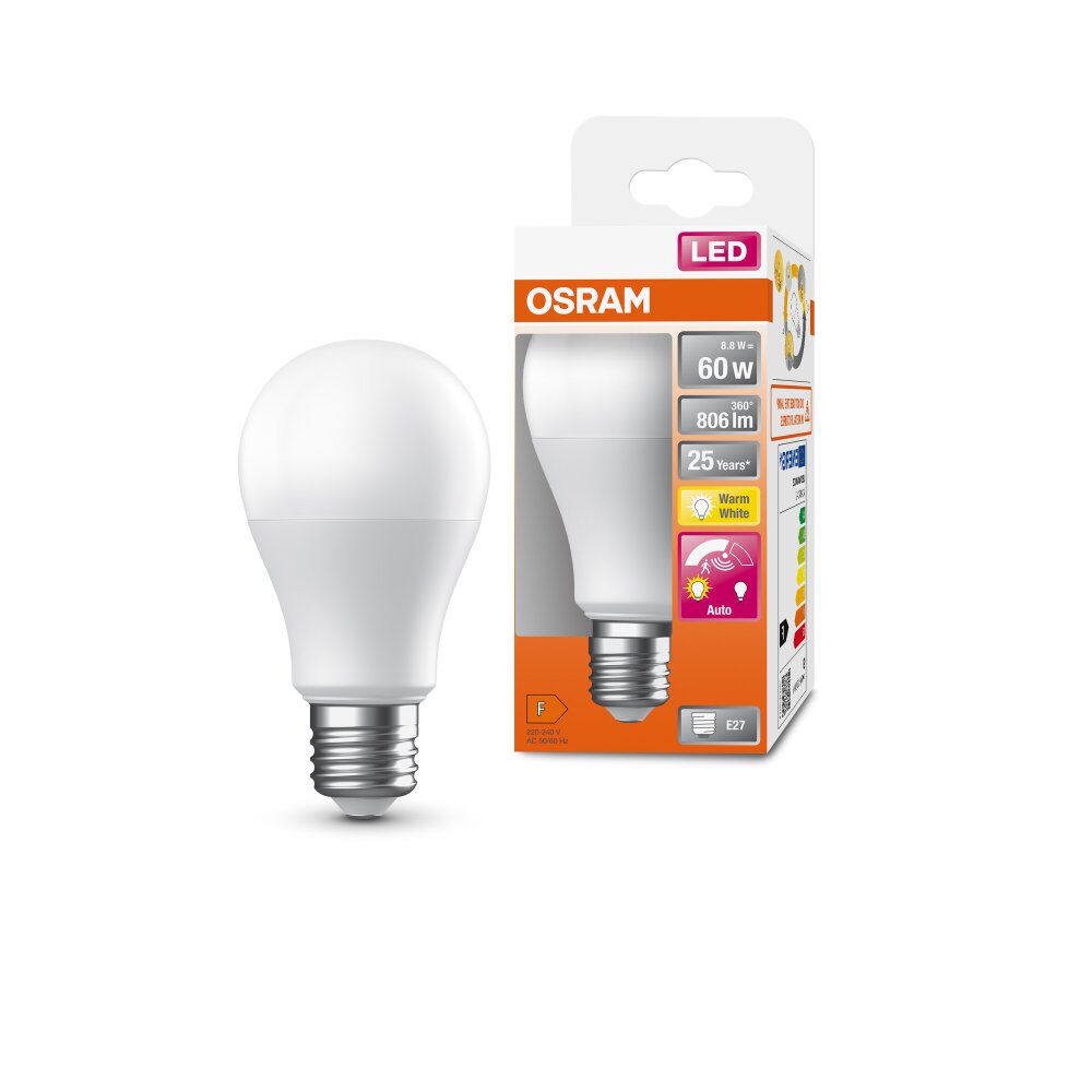 Illuminazione Osram E27 LED 8.8 Watt Bianco caldo 806 Lumen main product photo