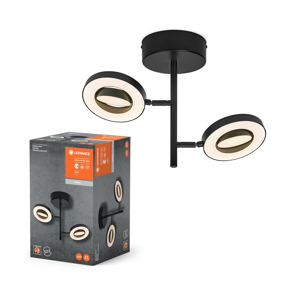 Illuminazione Ledvance Decor Plafoniera LED Nero, 2-Luci main product photo