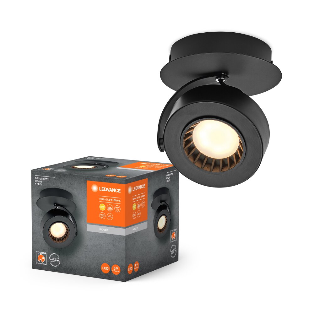 Illuminazione Ledvance Decor Plafoniera LED Nero, 1-Luce main product photo