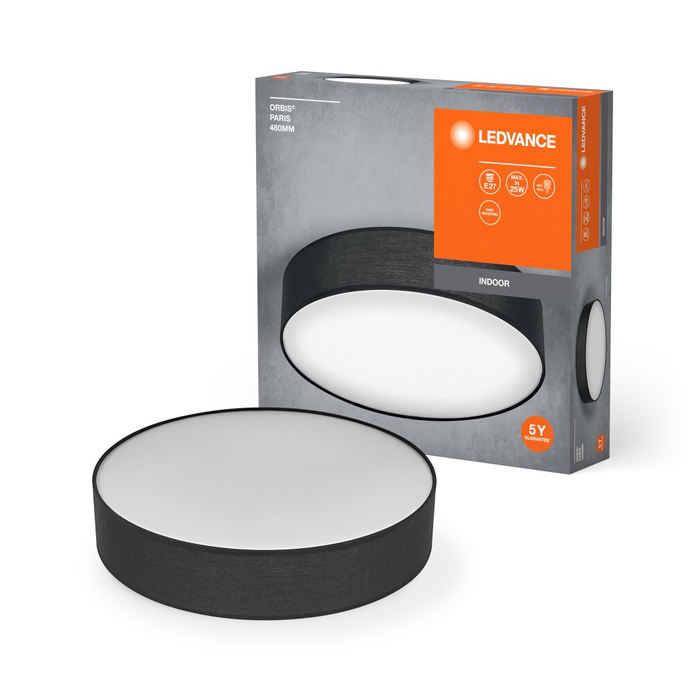 Illuminazione Ledvance Orbis Plafoniera Nero, 3-Luci main product photo