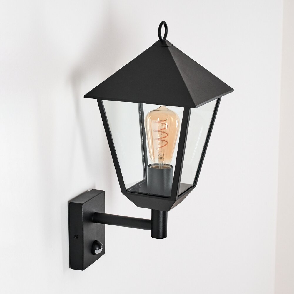 Anfei Lampada da parete per esterno Nero, 1-Luce, Sensori di movimento