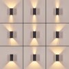 Hoods Lampada da parete per esterno, Lampade Up & Down, Applique LED Ramato, Nero, 1-Luce