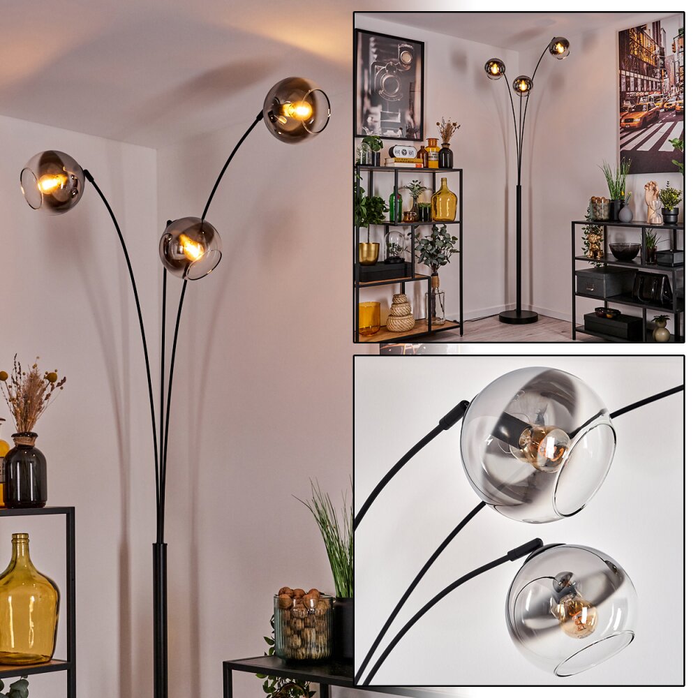 Koyoto Lampada da terra Nero, 3-Luci main product photo