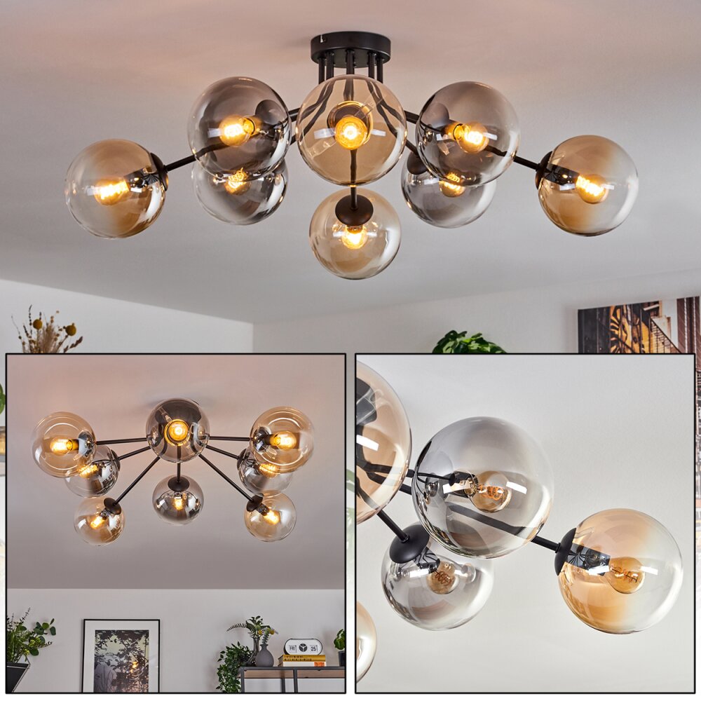 Gastor Plafoniera 87 cm Nero, 8-Luci main product photo