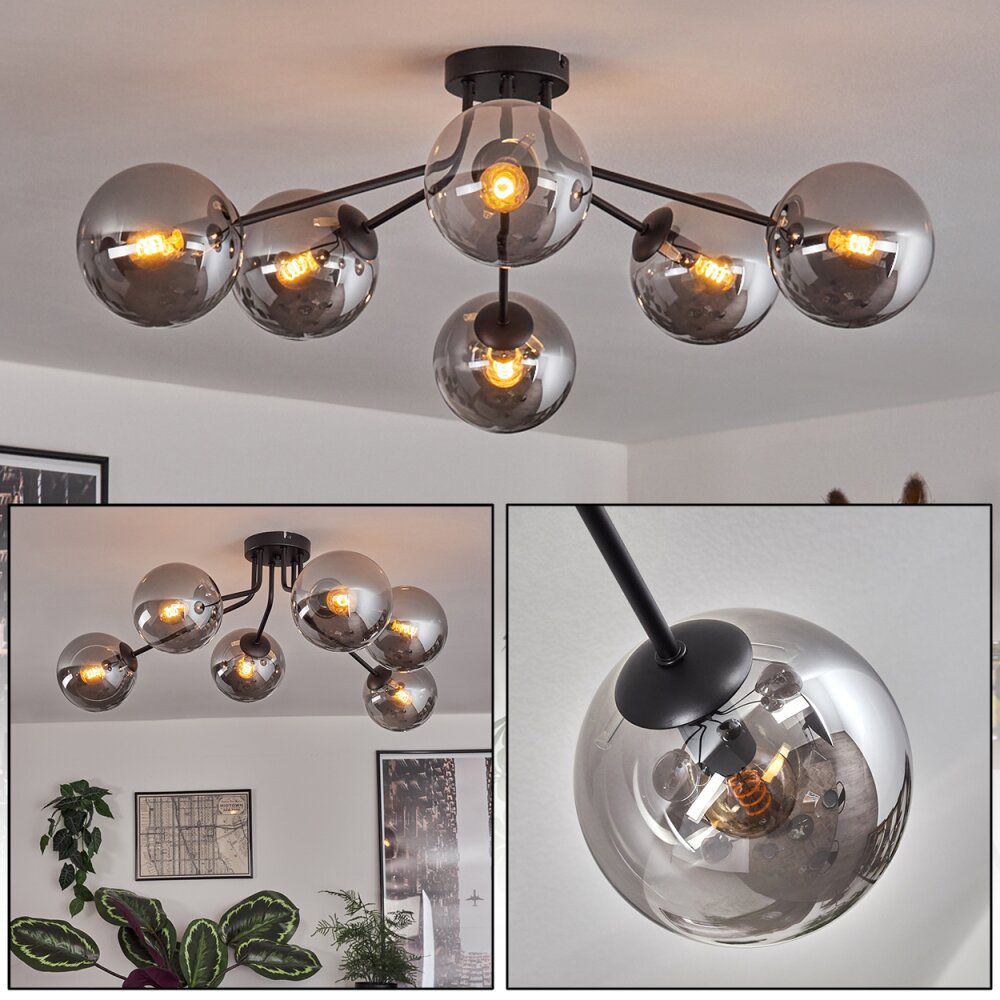 Gastor Plafoniera 74 cm Grigio fumo, 6-Luci main product photo