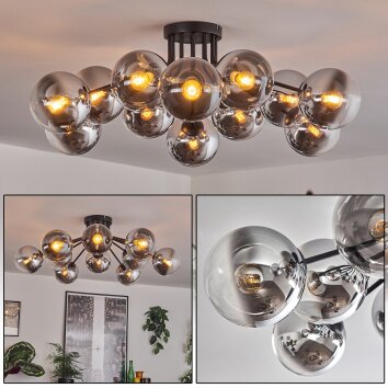 Gastor Plafoniera 91 cm Cromo, Chiaro, Grigio fumo, 12-Luci Gastor Plafoniera 91 cm Cromo, Chiaro, Grigio fumo, 12-Luci