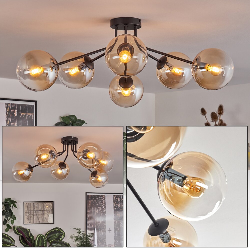 Gastor Plafoniera 74 cm Ambrato, 6-Luci main product photo