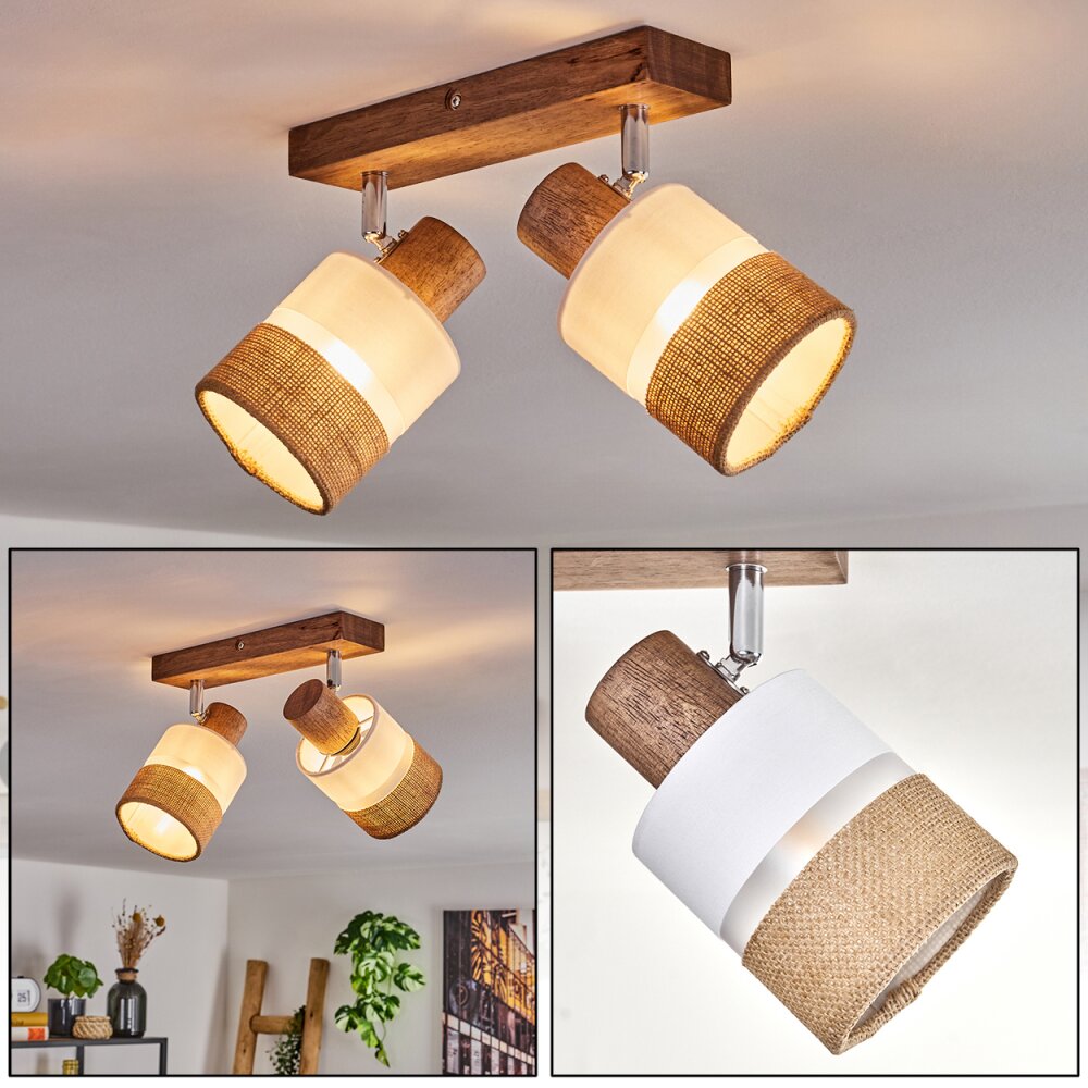 Fallhagen Plafoniera Cromo, Marrone scuro, 2-Luci main product photo
