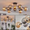 Gastor Plafoniera 83 cm Ambrato, Grigio fumo, 10-Luci