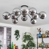 Gastor Plafoniera 83 cm Cromo, Grigio fumo, 10-Luci