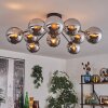Gastor Plafoniera 83 cm Cromo, Grigio fumo, 10-Luci