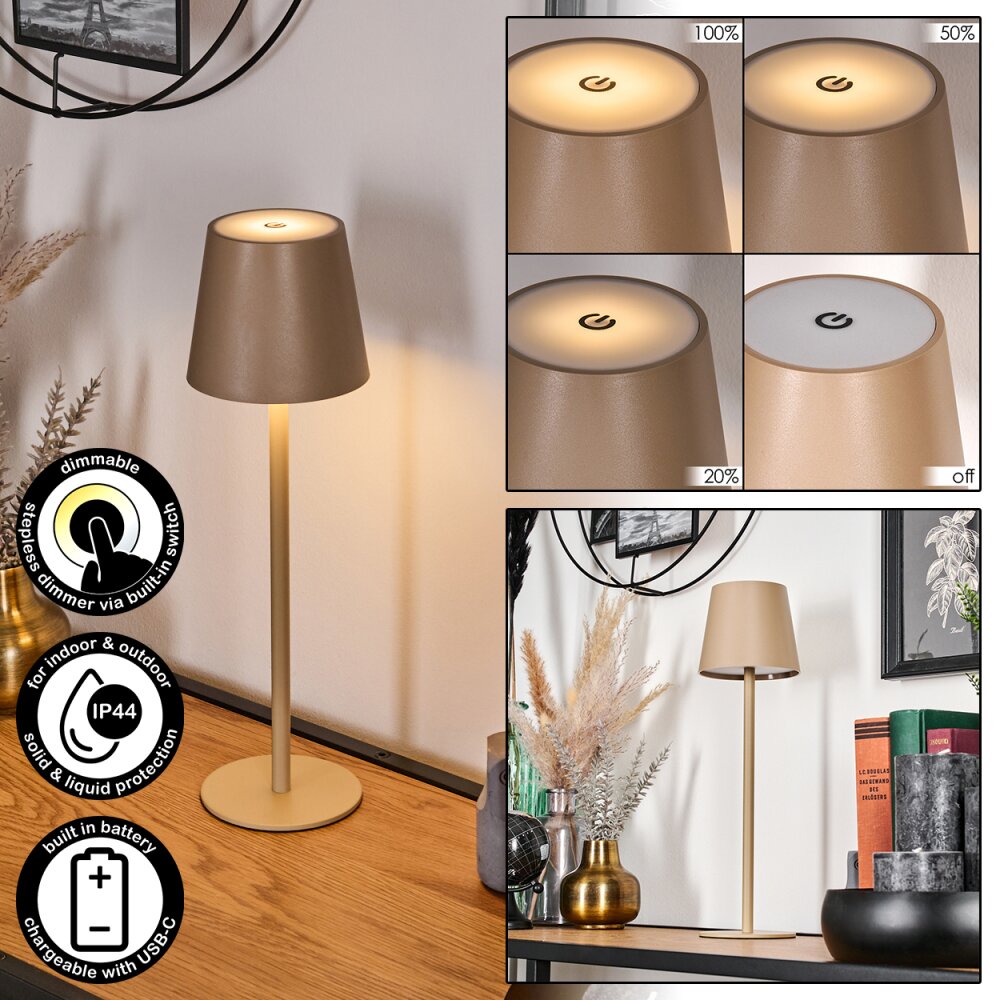 Salgadinho Lampada da tavolo LED Beige, 1-Luce main product photo