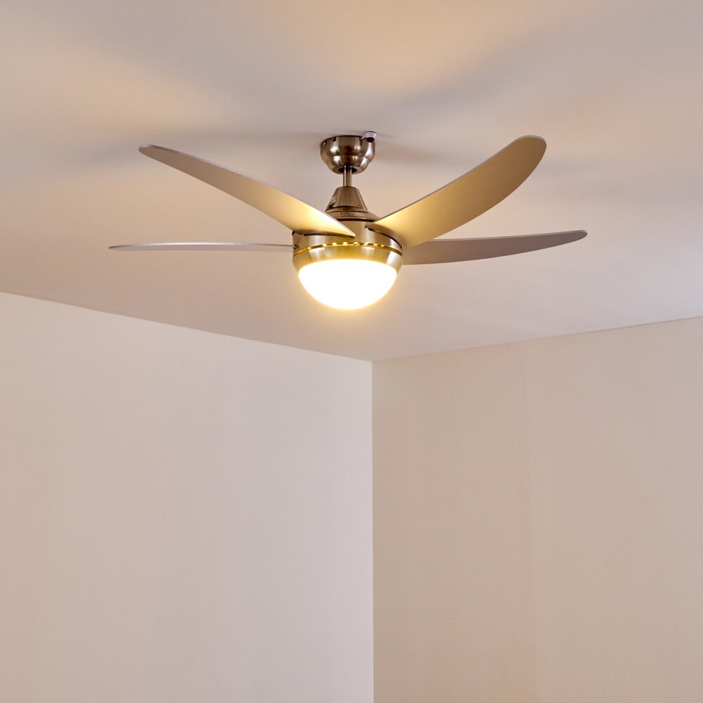 Ventilatori a soffitto Morino Nichel opaco, Argento, 2-Luci, Telecomando
